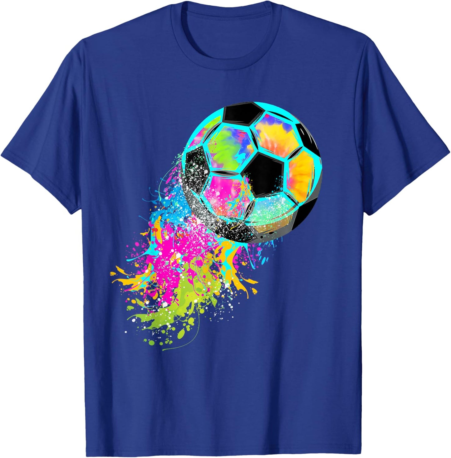 Colorful Tie Dye Soccer Ball T-Shirt - T-Shirt | Royal