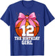 12th Birthday Girl Basketball Ball Coquette Pink 11 Eleven T-Shirt - T-Shirt | Royal
