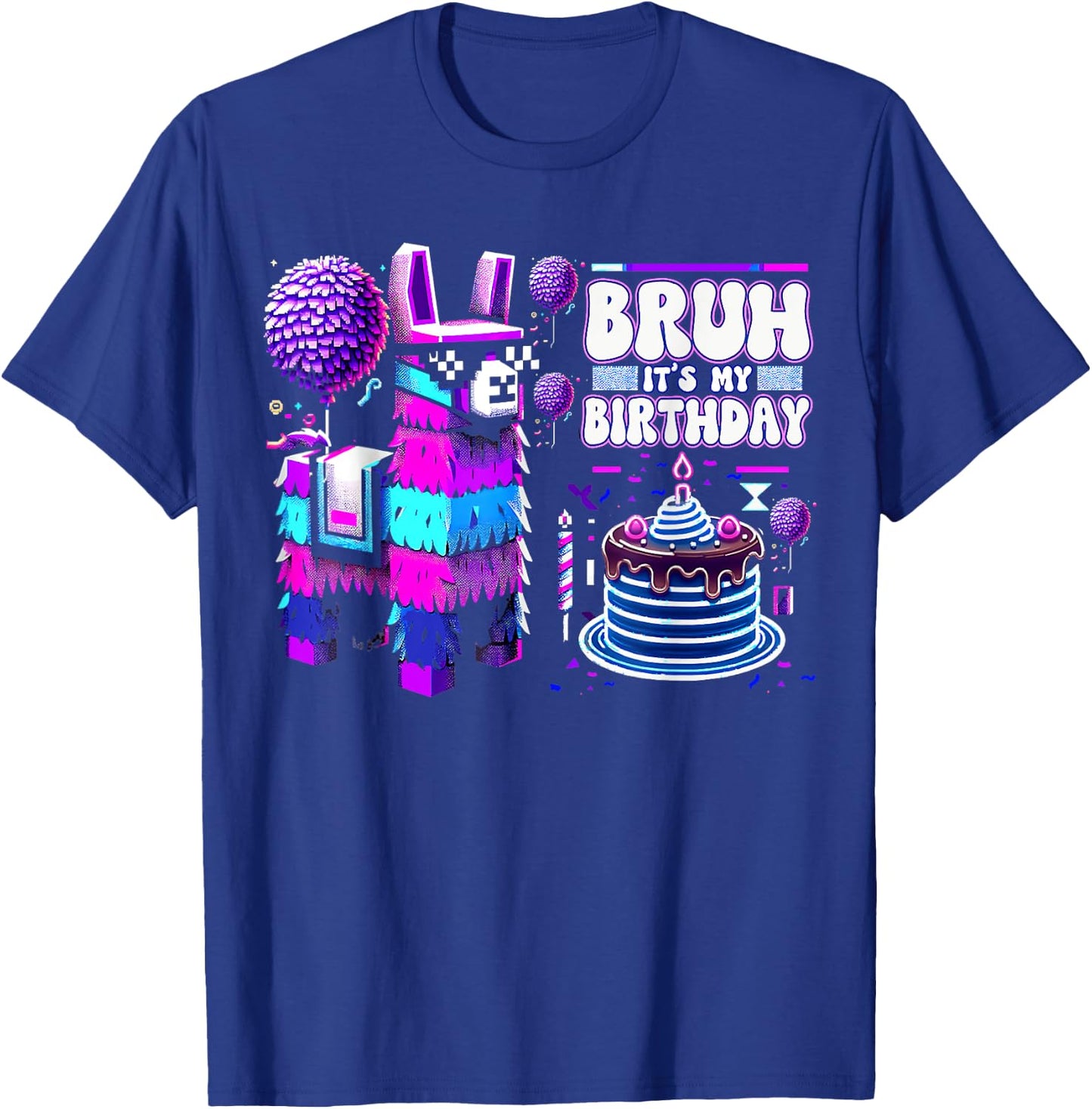 Bruh Its My Birthday Llama Pinata Boy Girl Family Party Bday T-Shirt - T-Shirt | Royal