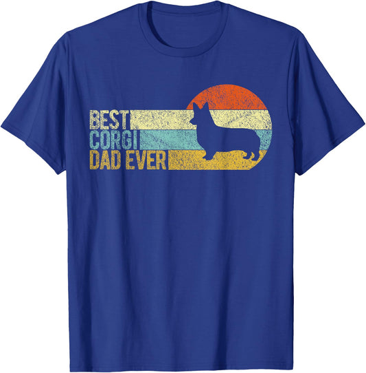 Best Corgi Dad Ever Corgi Papa Dog Dad Retro Vintage Men Women Kids T-Shirt - T-Shirt | Royal