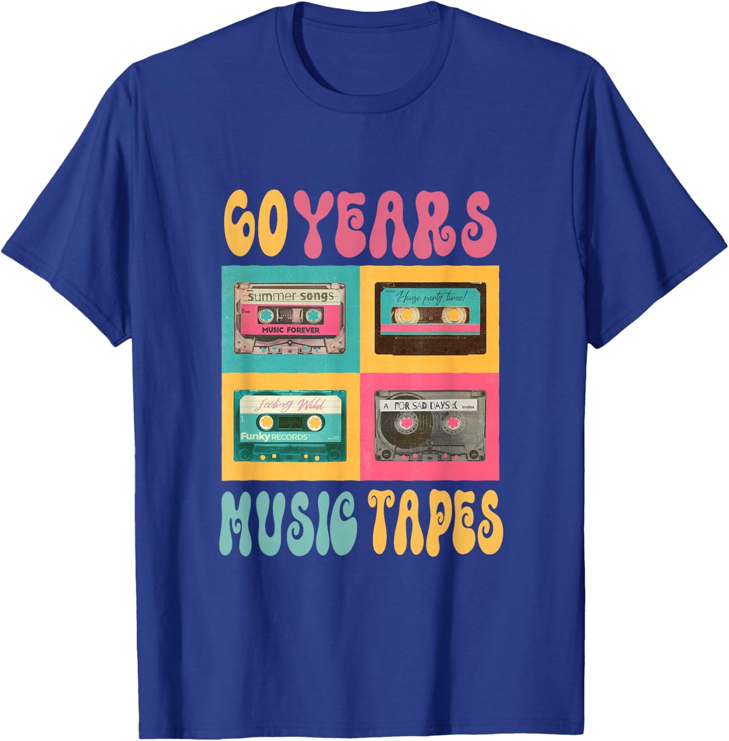 60 Jahre Musictapes Geburtstag Retro Nostalgie 1963 Kassette T-Shirt - T-Shirt | Royal
