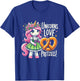 German Drindl Unicorn Love Pretzels Funny Oktoberfest Kids T-Shirt - T-Shirt | Royal