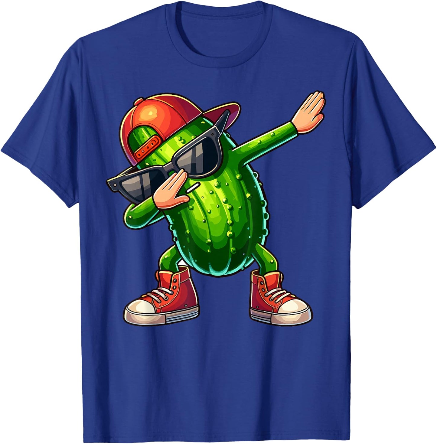 Dabbing Pickle Dancing Cucumber Lover Funny Pickle T-Shirt - T-Shirt | Royal