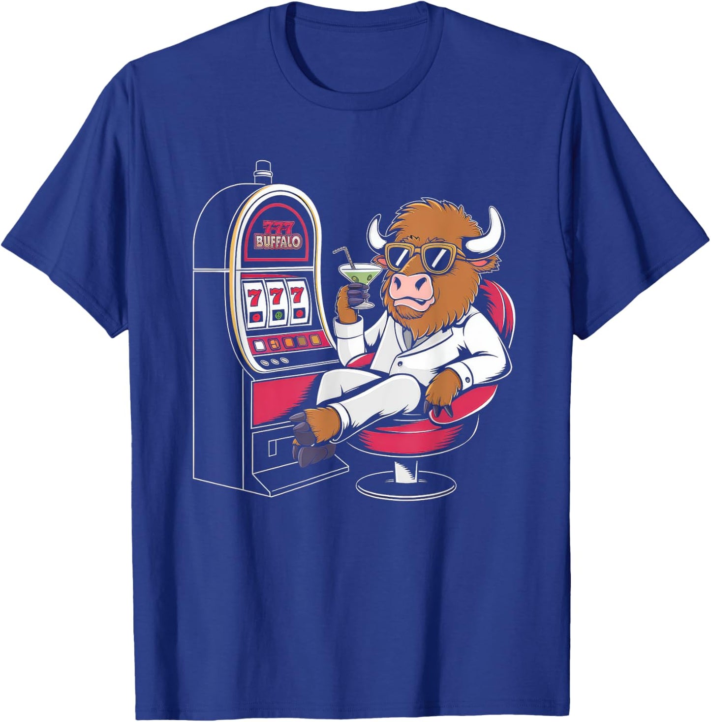 Lucky Buffalo Casino Slot Machine Gambling Gift Gambler T-Shirt - T-Shirt | Royal