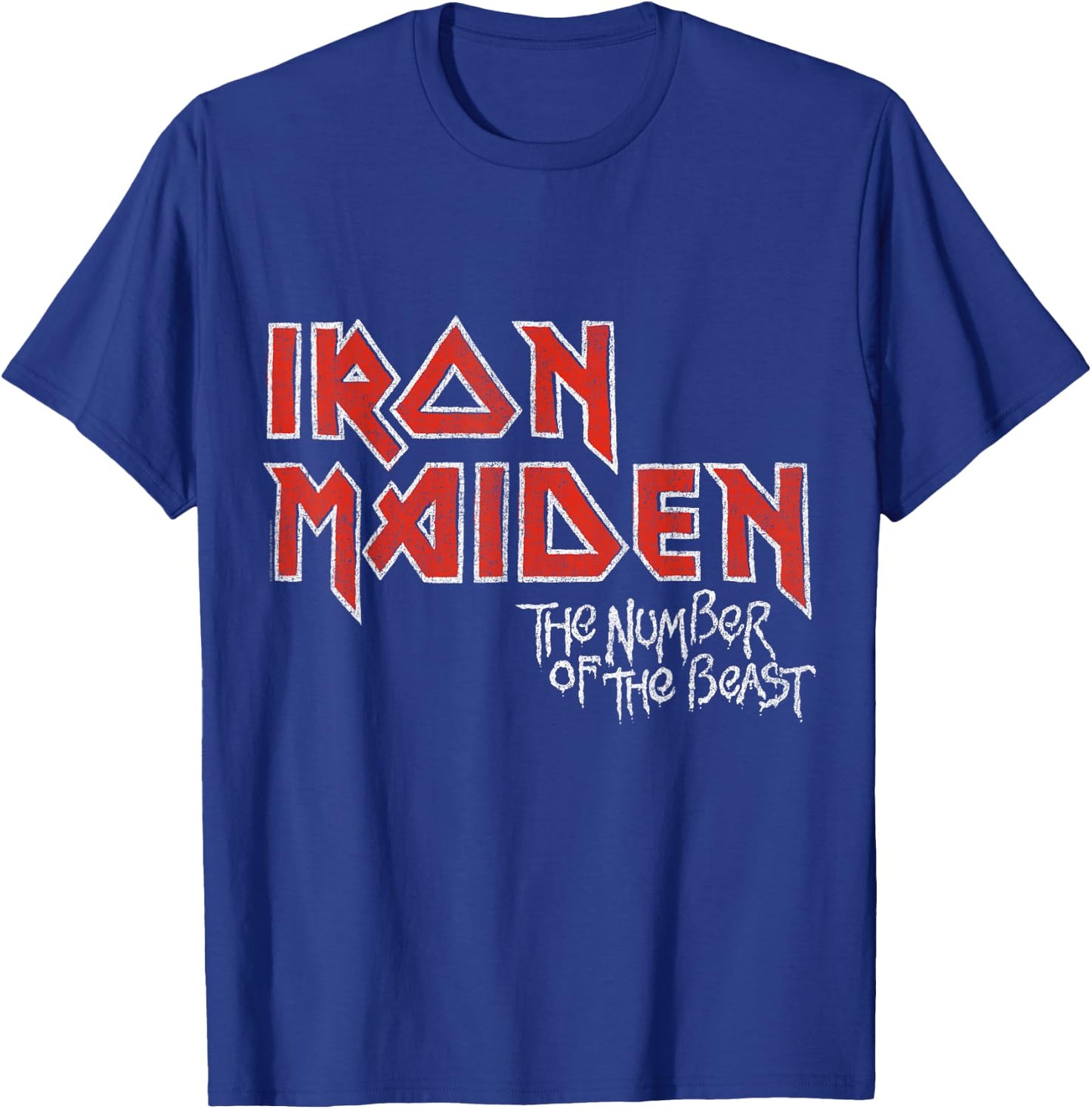 Iron Maiden_Vintage Stacked NOTB Logo T-Shirt - T-Shirt | Royal