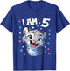Kids 5 Years old 5 birthday Snow Leopards Boy girl Snow Leopard T-Shirt - T-Shirt | Royal