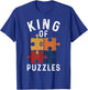King Of Puzzles Retro Jigsaw Puzzle Lover Graphic T-Shirt - T-Shirt | Royal