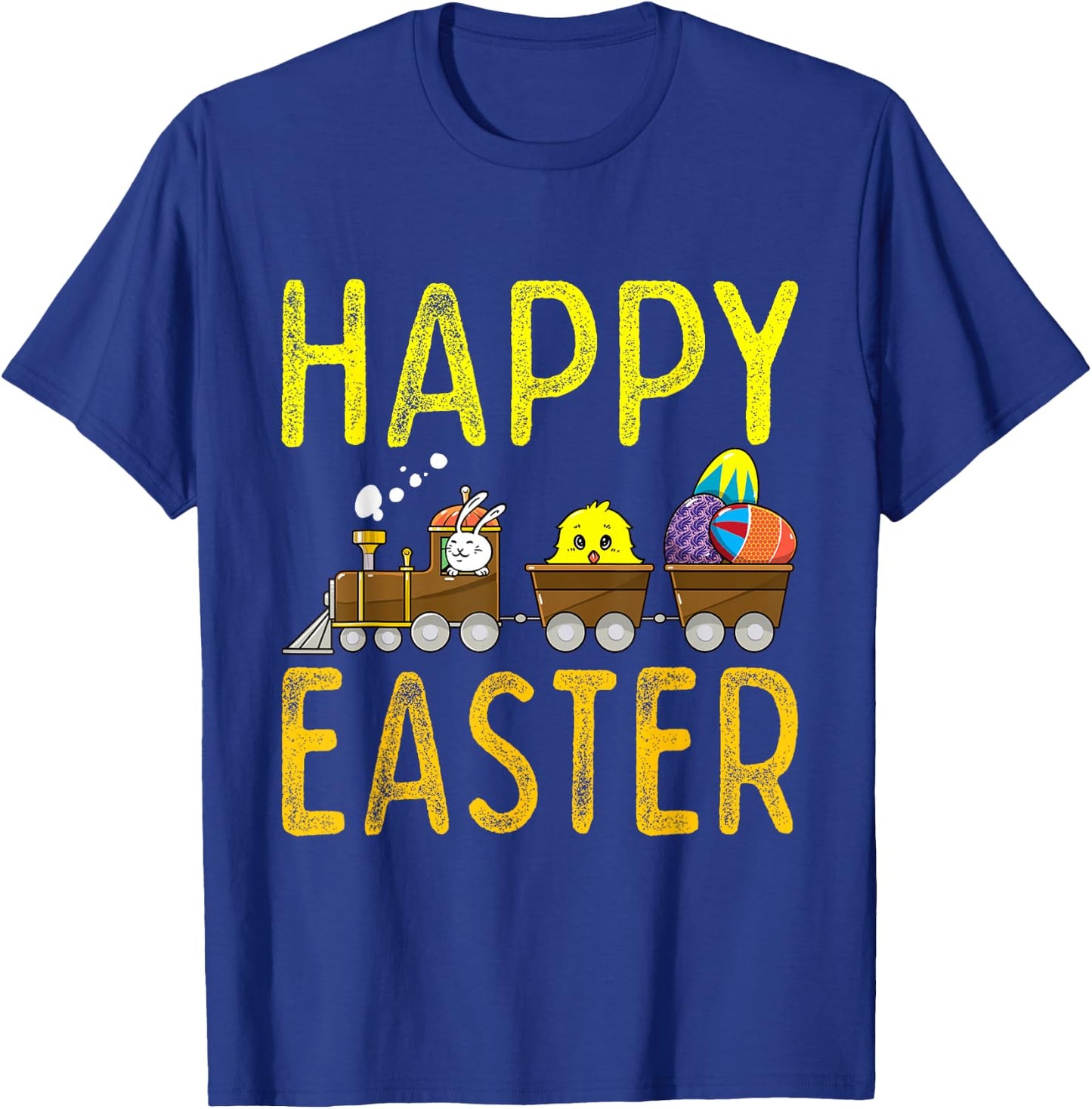 Happy Easter Train Bunny Chick Eggs Cute Boys Kids Toddlers T-Shirt - T-Shirt | Royal