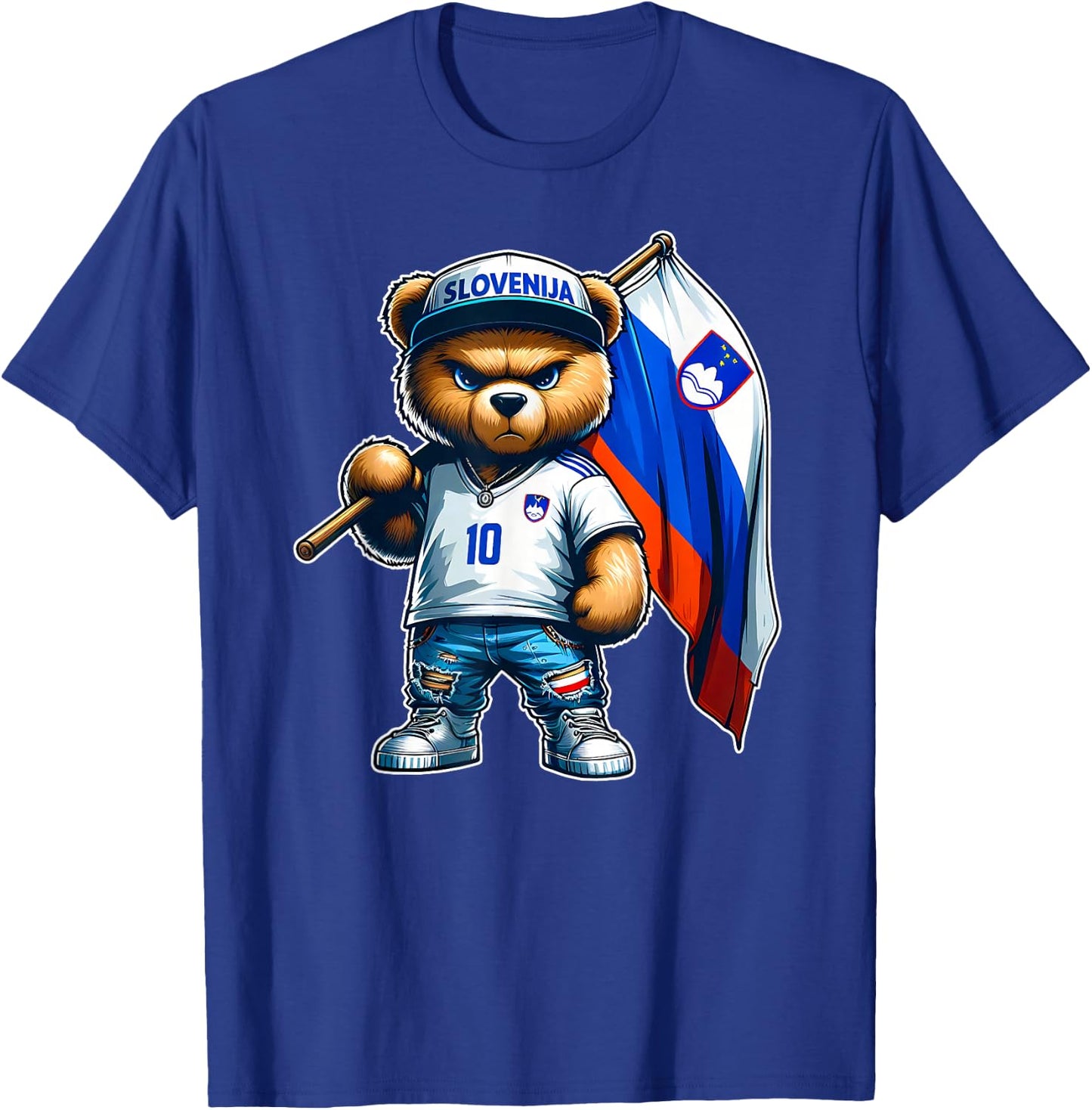 SLOVENIA Slovenian Flag Proud Teddy Bear Slovenia , Black, S T-Shirt - T-Shirt | Royal
