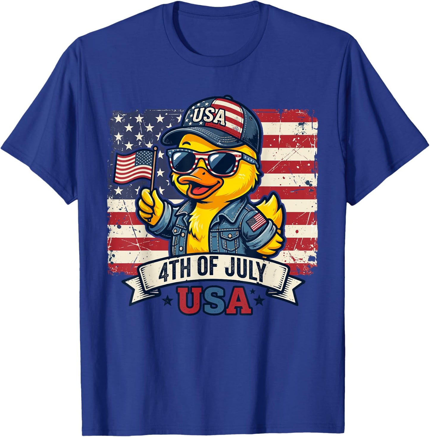 July 4th Shirts , Cool American Flag Rubber Duck T-Shirt - T-Shirt | Royal