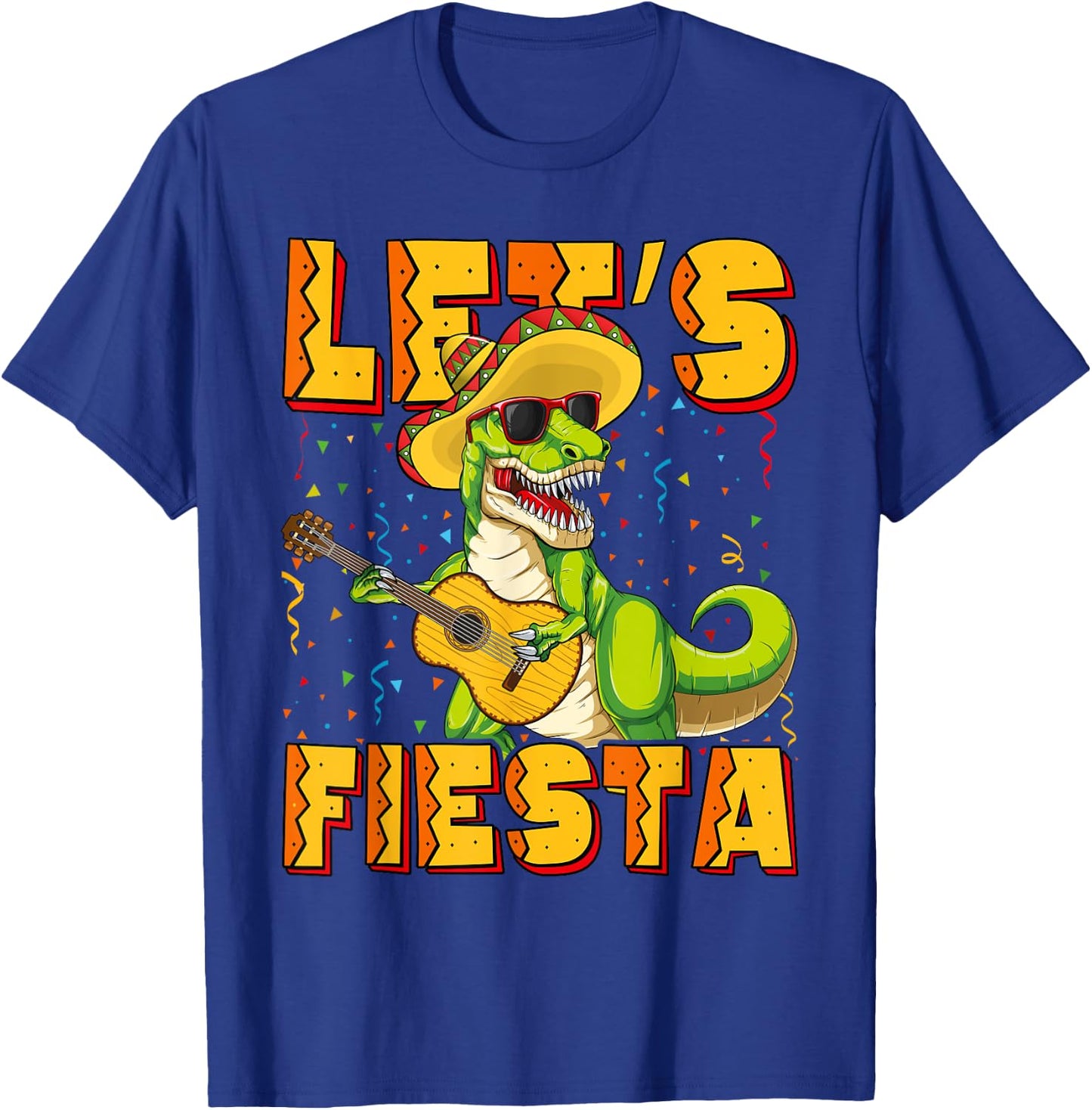 T Rex Cinco de Mayo Shirt Kids Boys Dinosaur Let's Fiesta T-Shirt - T-Shirt | Royal