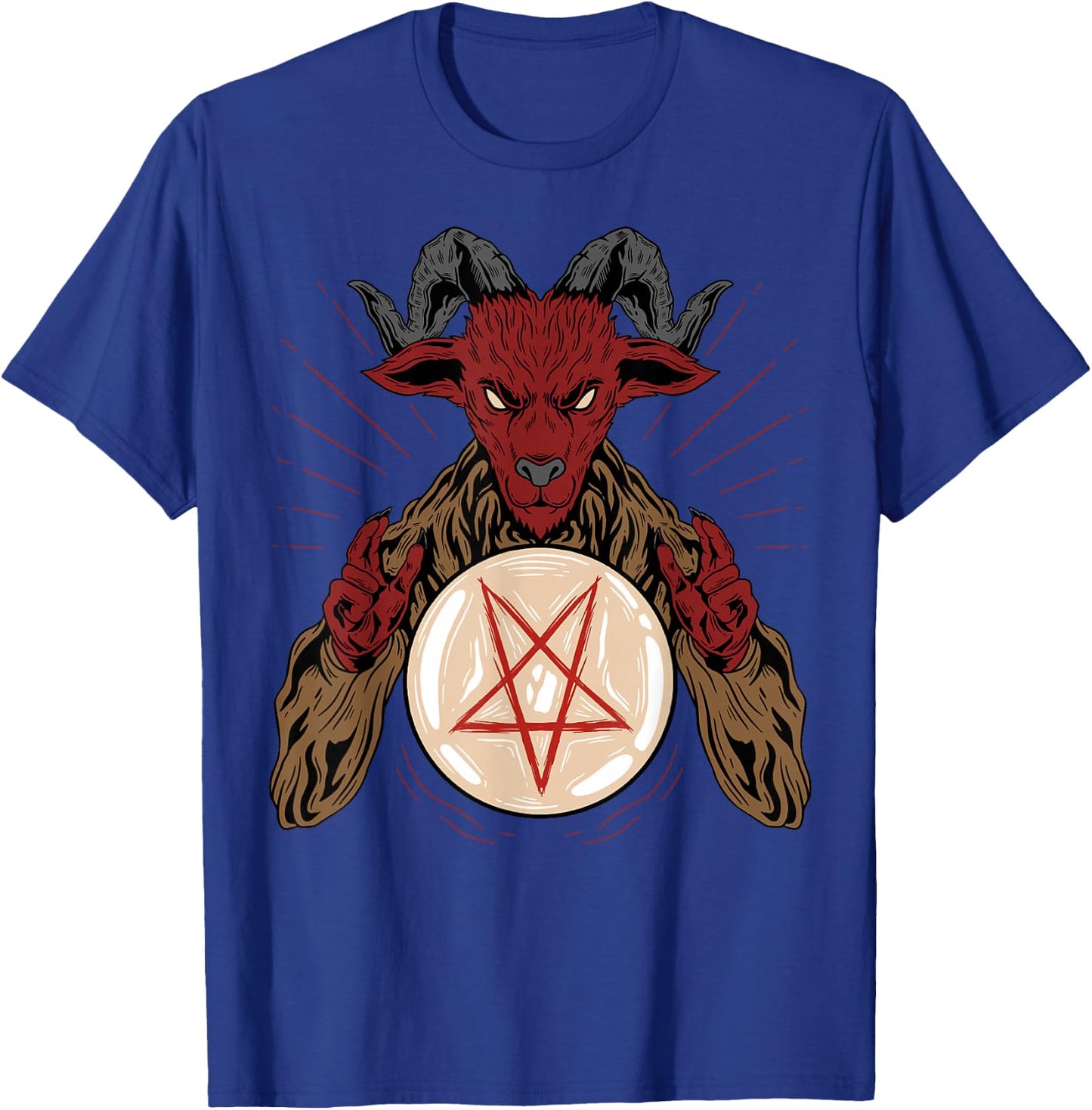 Lucifer Sigil Pentagram Occult Satanic Baphomet T-Shirt - T-Shirt | Royal