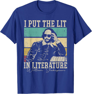 Ich setze das Licht in die Literatur - Lustiger William Shakespeare T-Shirt - T-Shirt | Royal