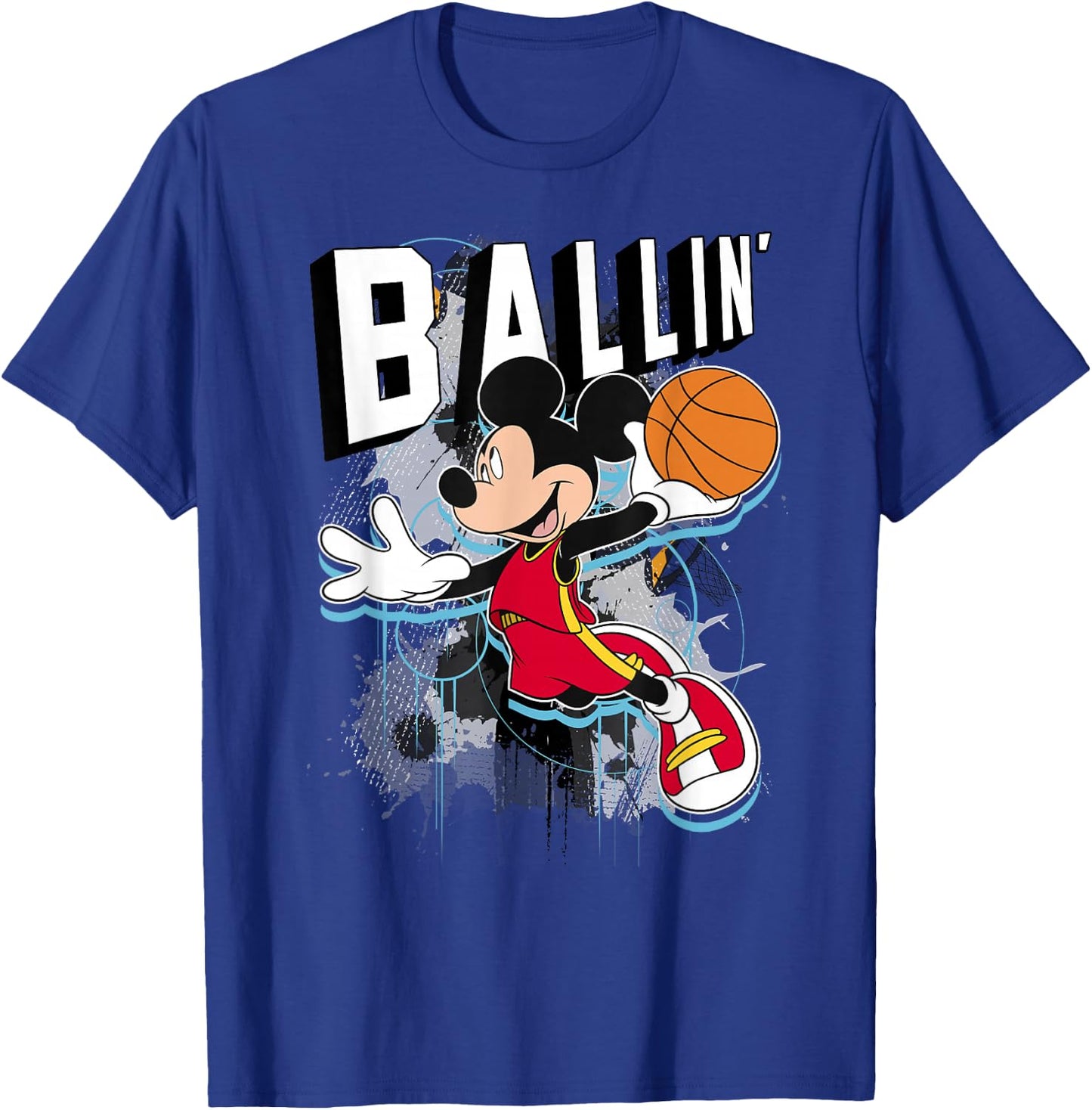 Disney Mickey Mouse Ballin' Portrait T-Shirt - T-Shirt | Royal