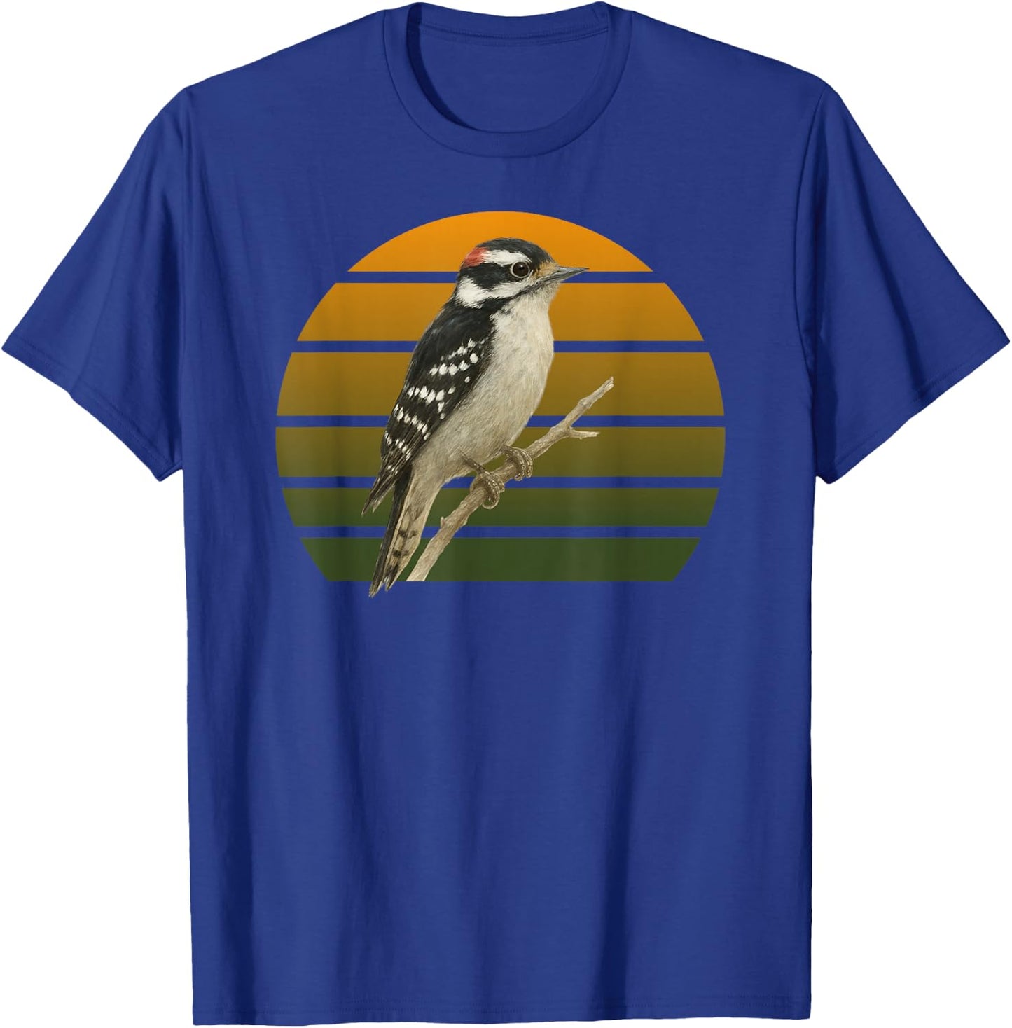 Downy Woodpecker Birdlover Birdwatcher Birding Bird T-Shirt - T-Shirt | Royal
