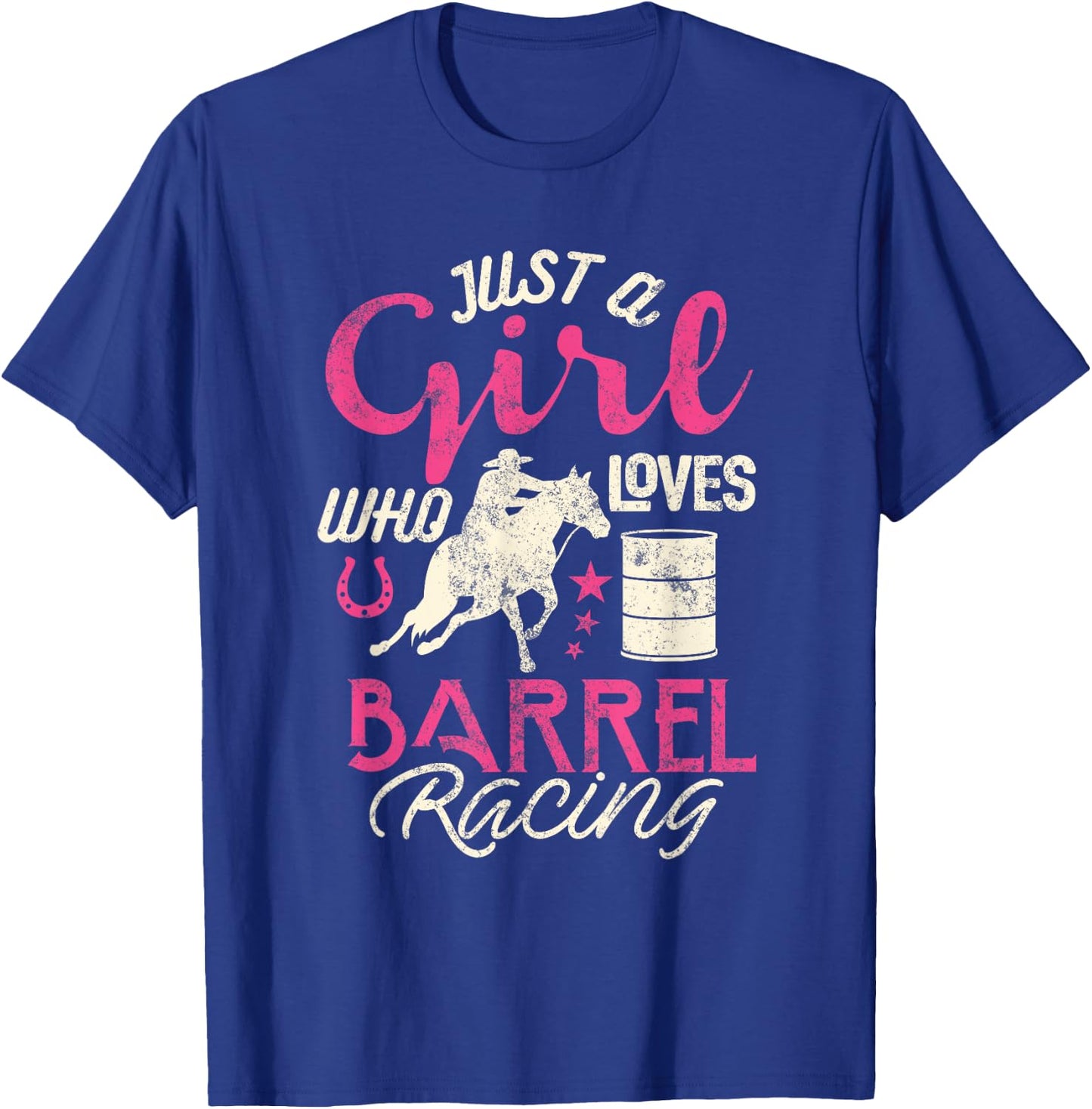 Barrel Racer Girl Shirt Just Girl Loves Barrel Racing Kids T-Shirt - T-Shirt | Royal