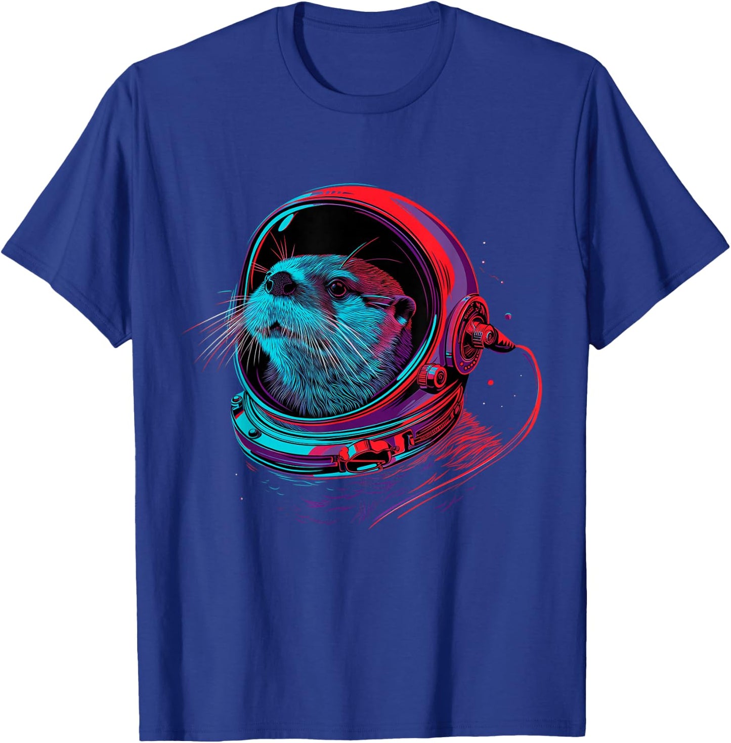 Otter Astronaut Funny Animal Sea Otter Space T-Shirt - T-Shirt | Royal