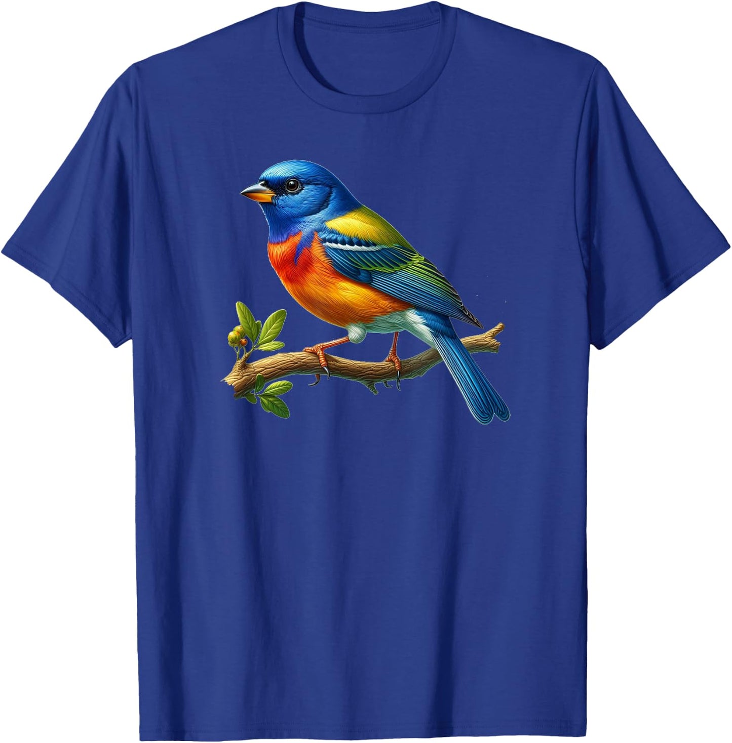 Bird Series. Painted Bunting. T-Shirt - T-Shirt | Royal