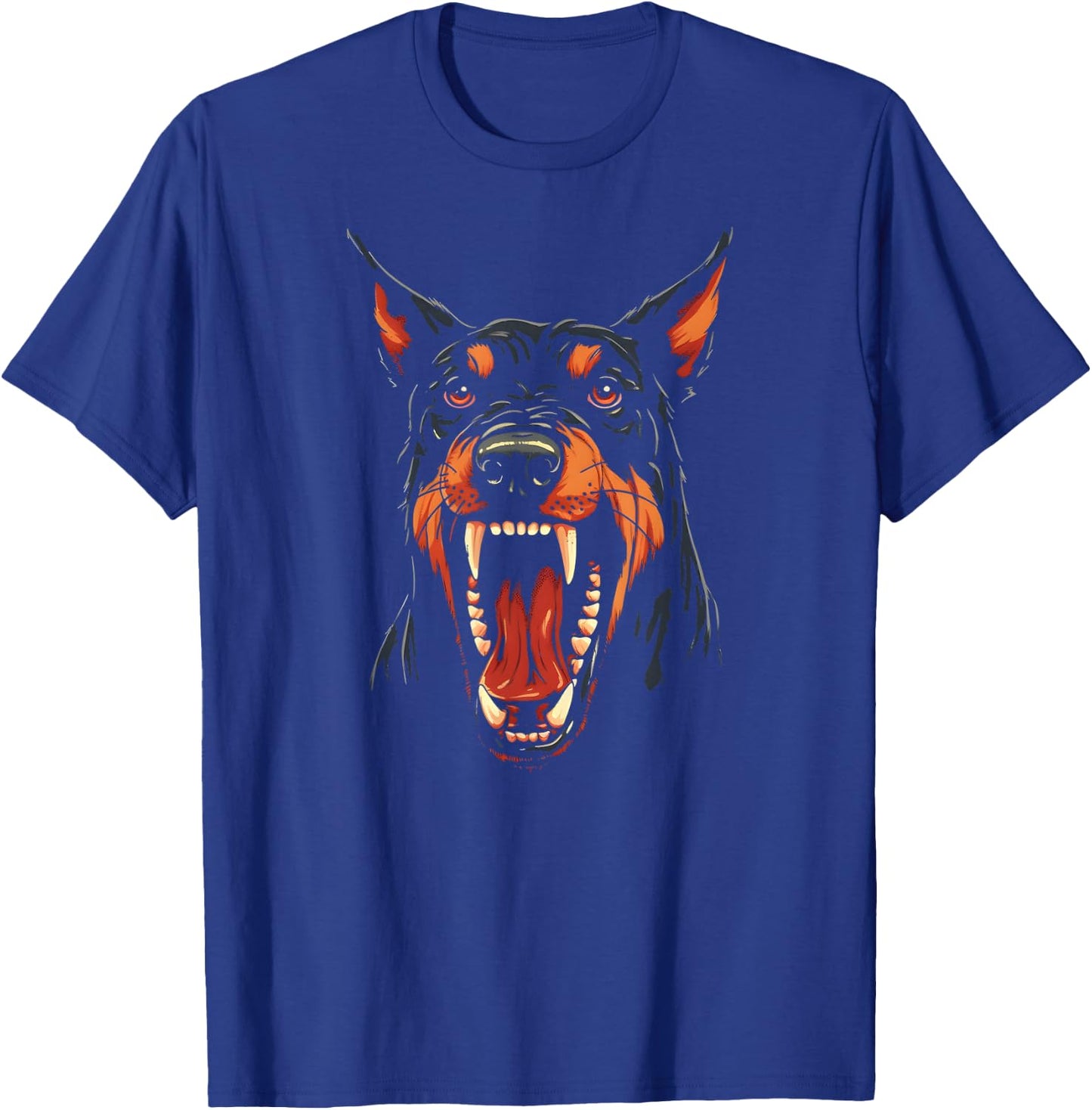Doberman Dog Aggressive Vintage Graphic Pet T-Shirt - T-Shirt | Royal