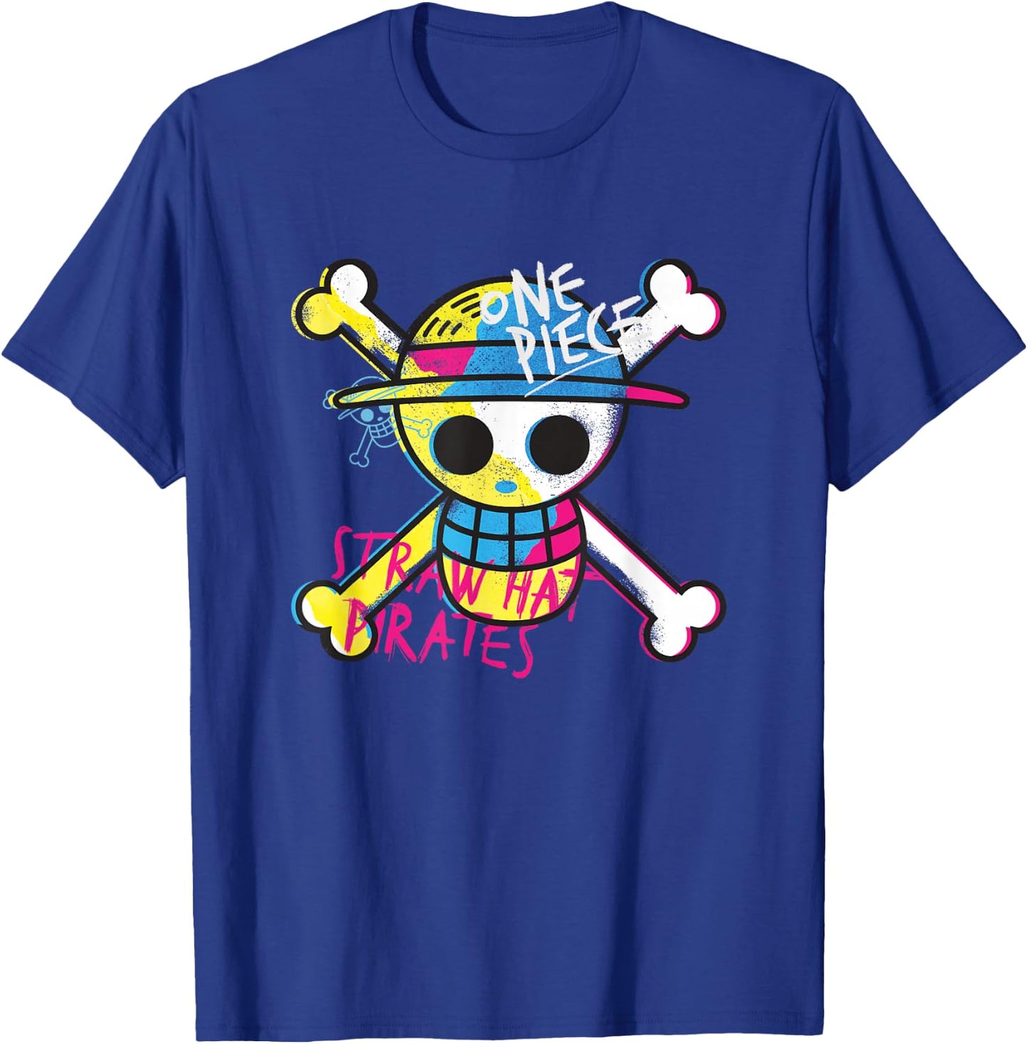 One Piece Straw Hat Pirate Colour Logo Monkey D Luffy , blue T-Shirt - T-Shirt | Royal