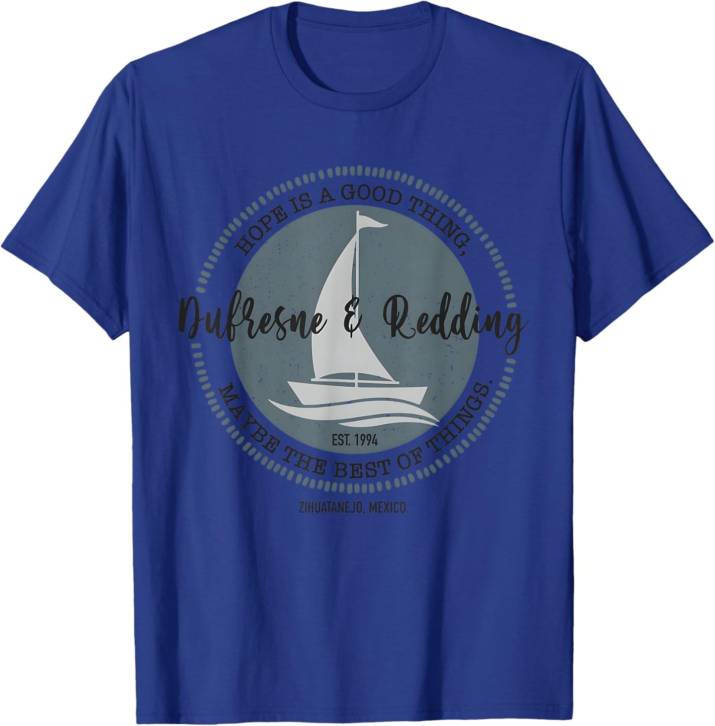 Redding And Fishing Dufresne Vintage Zihuatanejo Mexico T-Shirt - T-Shirt | Royal