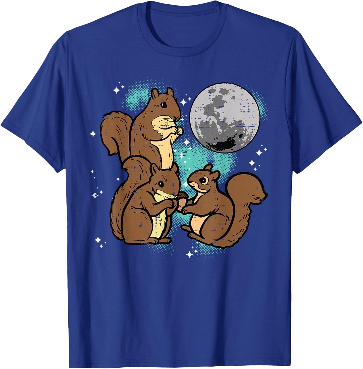 Squirrels Moon Funny Animal Rodent Meme Men Women Kids Boys T-Shirt - T-Shirt | Royal