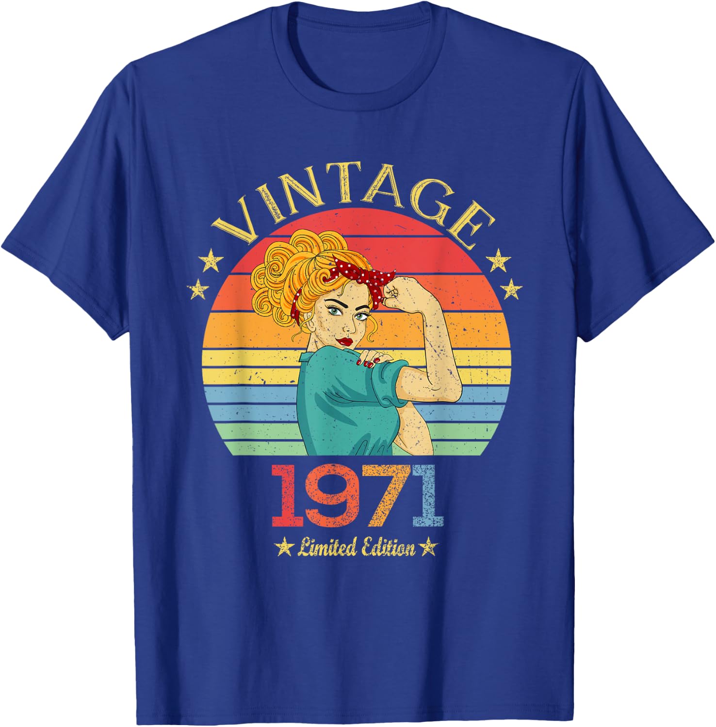 1971. Gift Vintage 1971 Gifts Born in 1971 T-Shirt - T-Shirt | Royal