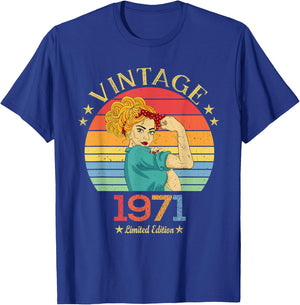 1971. Gift Vintage 1971 Gifts Born in 1971 T-Shirt - T-Shirt | Royal