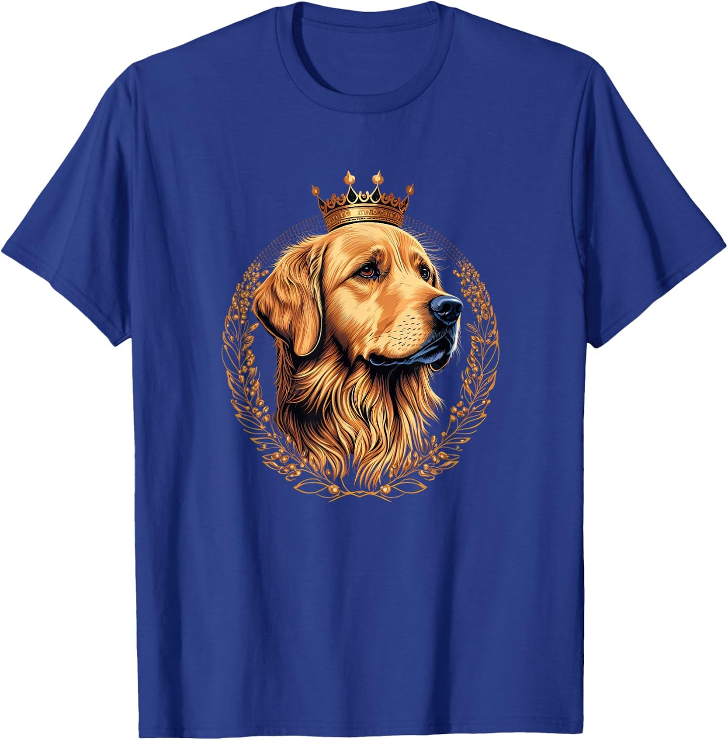 Funny Golden Retriever with a Golden Crown T-Shirt - T-Shirt | Royal