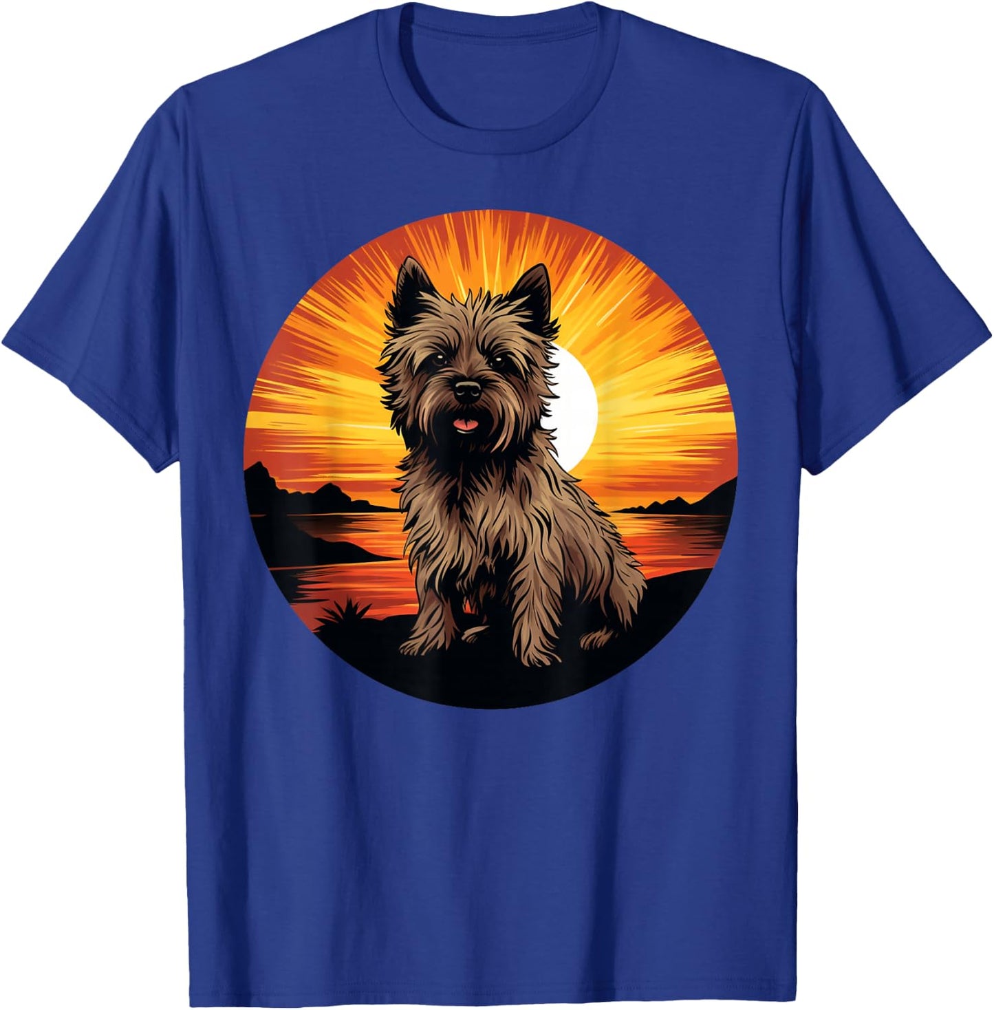 Retro Vintage Cairn Terrier Dog Sunset Cairn Terrier Lover T-Shirt - T-Shirt | Royal
