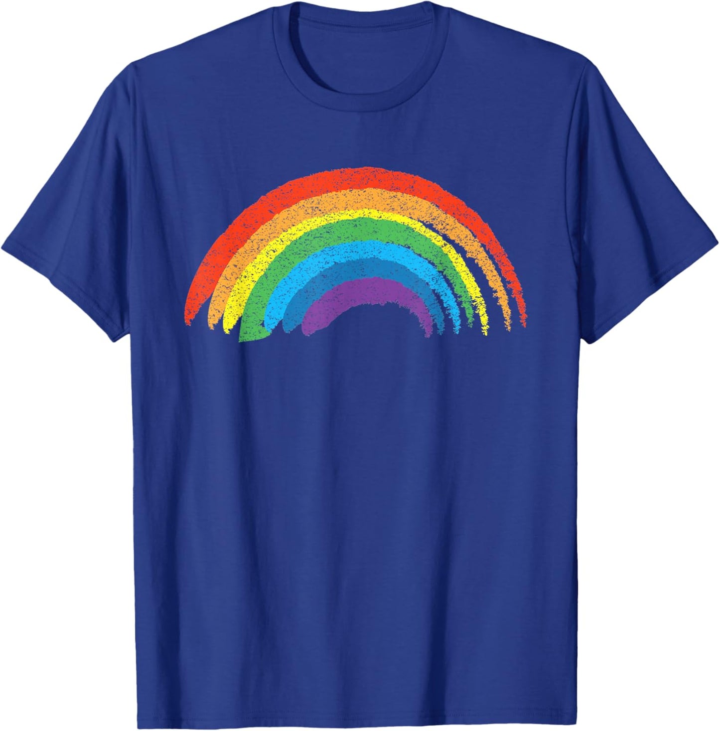 Vintage Retro Rainbow - Classic Distressed Design T-Shirt - T-Shirt | Royal