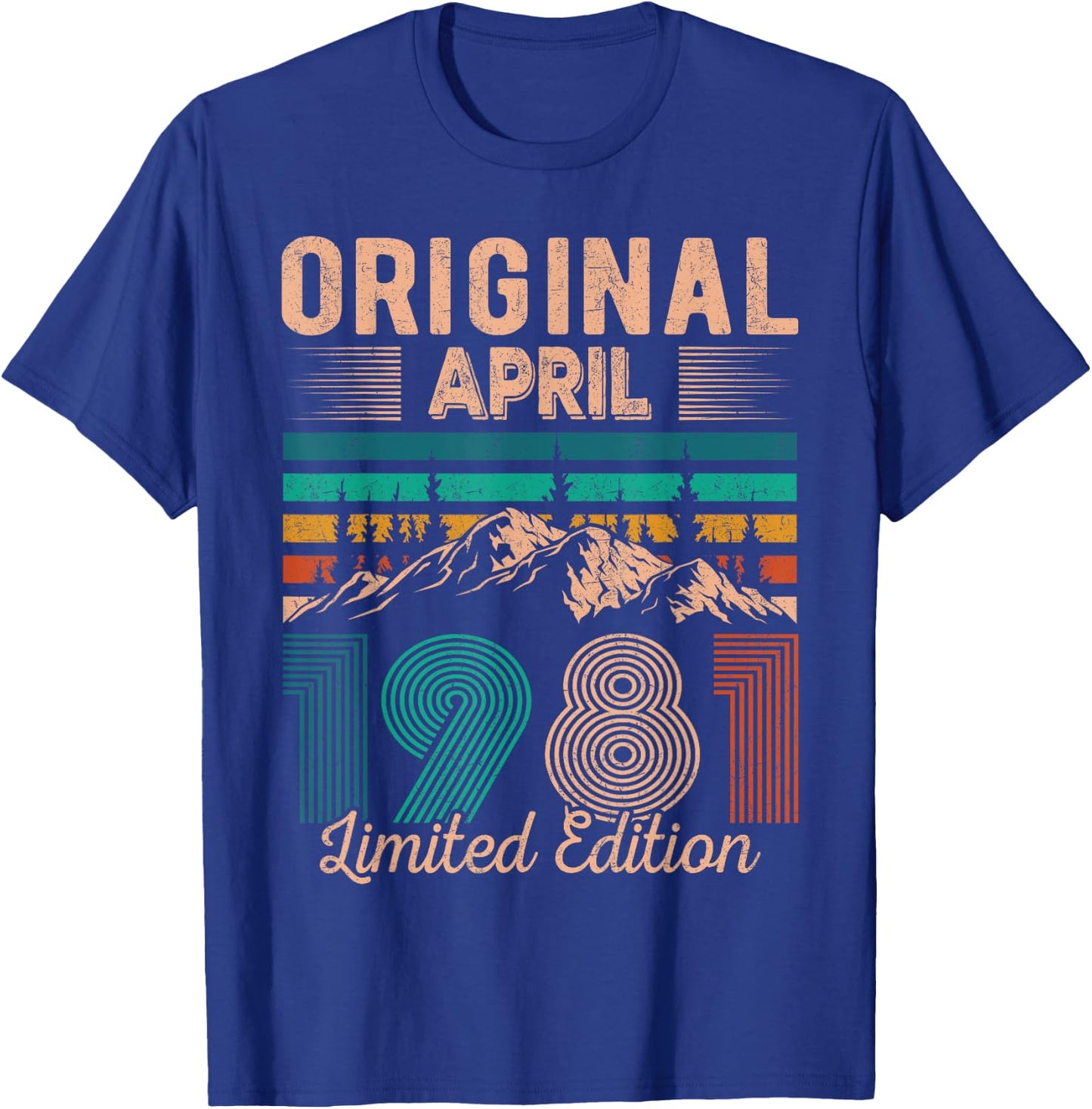 Original April 1981 Born in April 1981 Birthday T-Shirt - T-Shirt | Royal