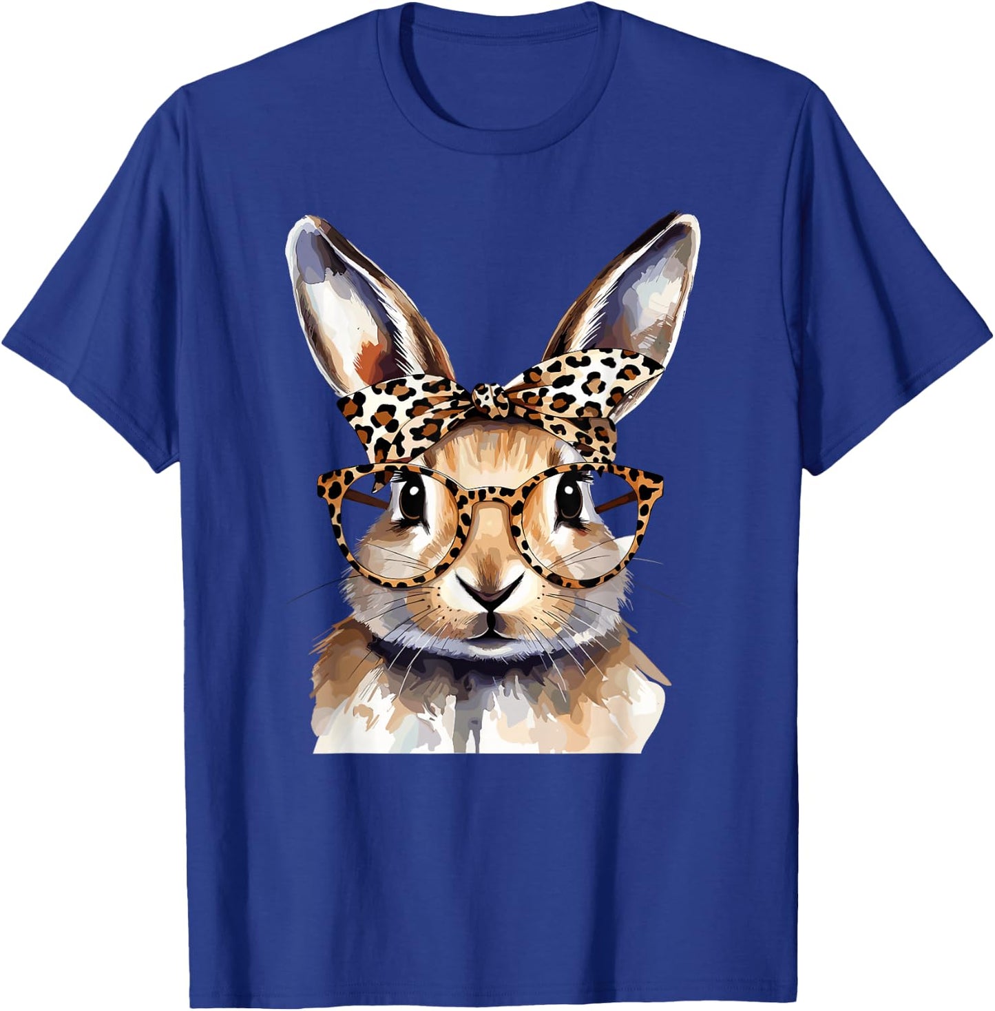 Süßer Hase mit Leoparden Brille Aquarell Kaninchen T-Shirt - T-Shirt | Royal