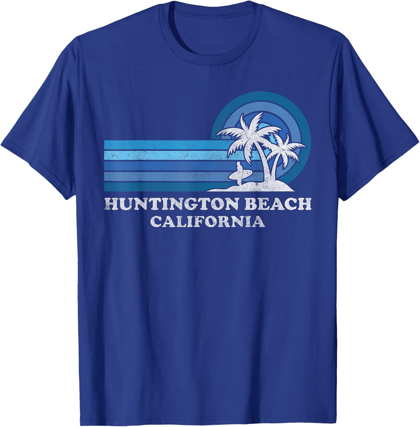 Huntington Beach California Family Summer Vacation Vintage T-Shirt - T-Shirt | Royal