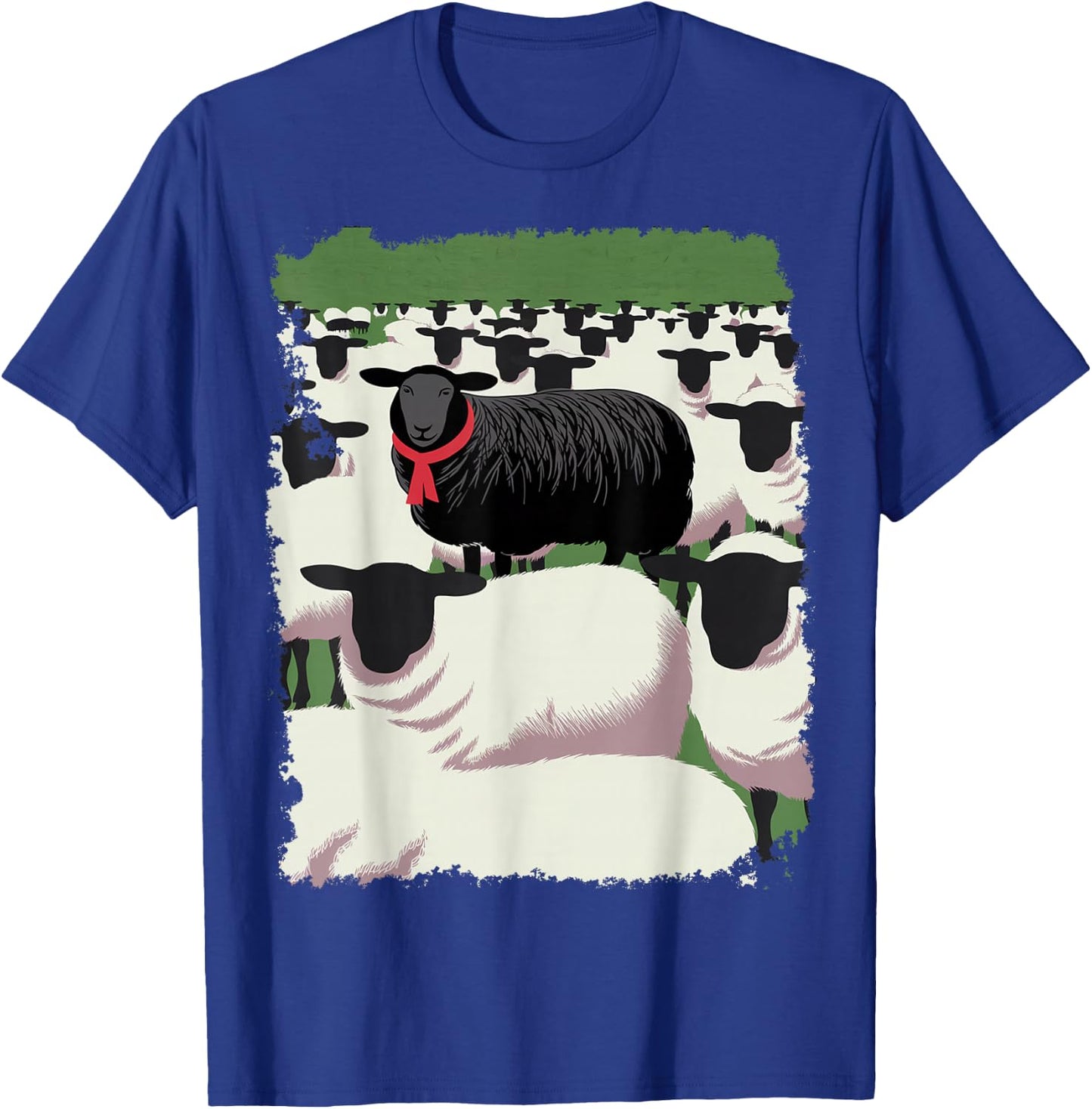 White Sheep Black Design T-Shirt - T-Shirt | Royal