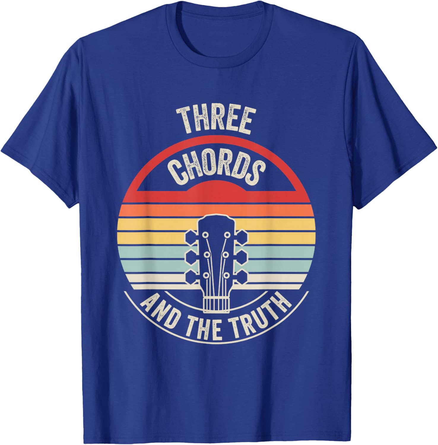 Three Chords And The Truth Guitar Music T-Shirt - T-Shirt | Royal