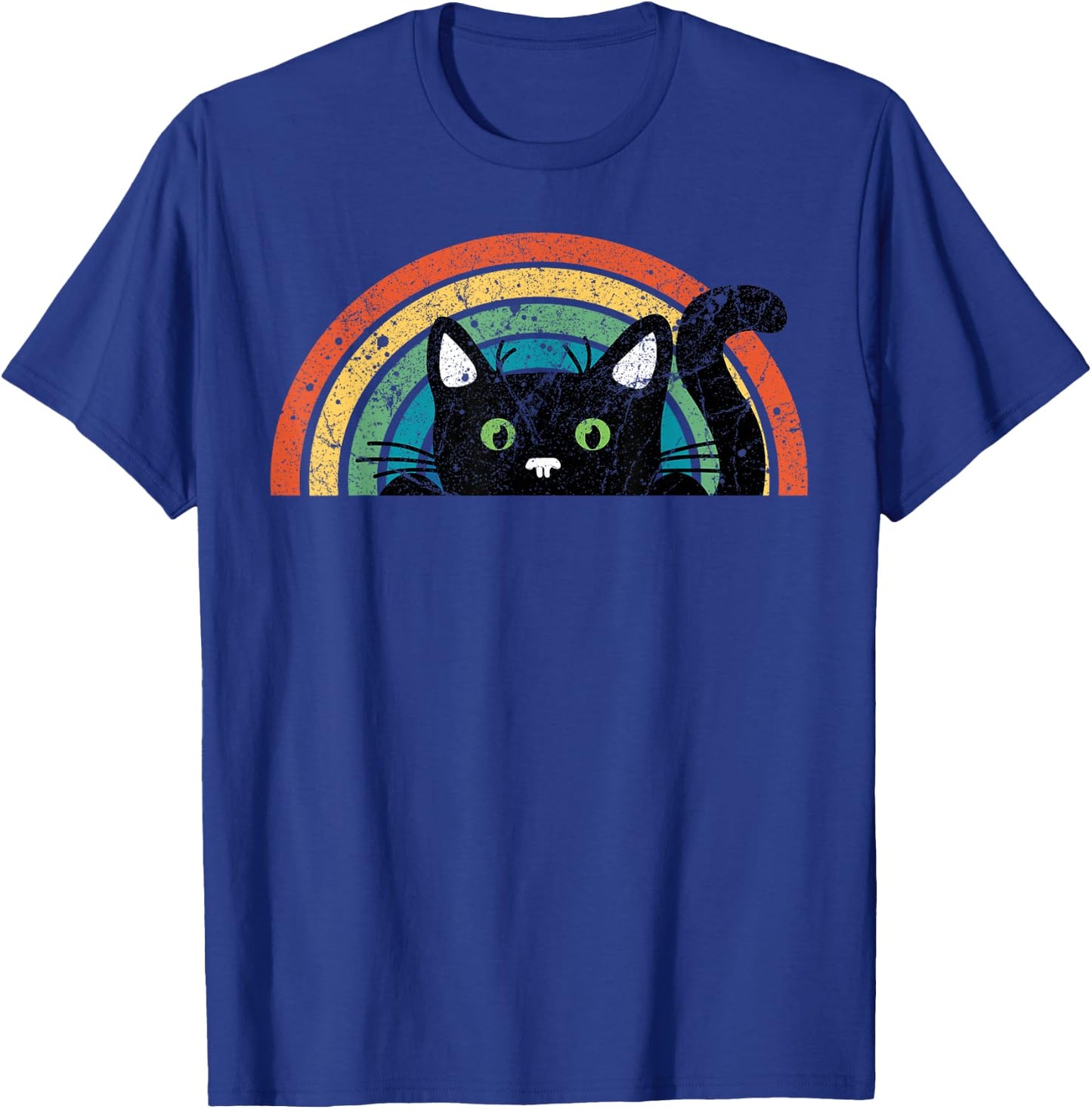 Vintage Schwarze Katze Retro für Katzenliebhaber, Katzenmutter, Katzenvater T-Shirt - T-Shirt | Royal