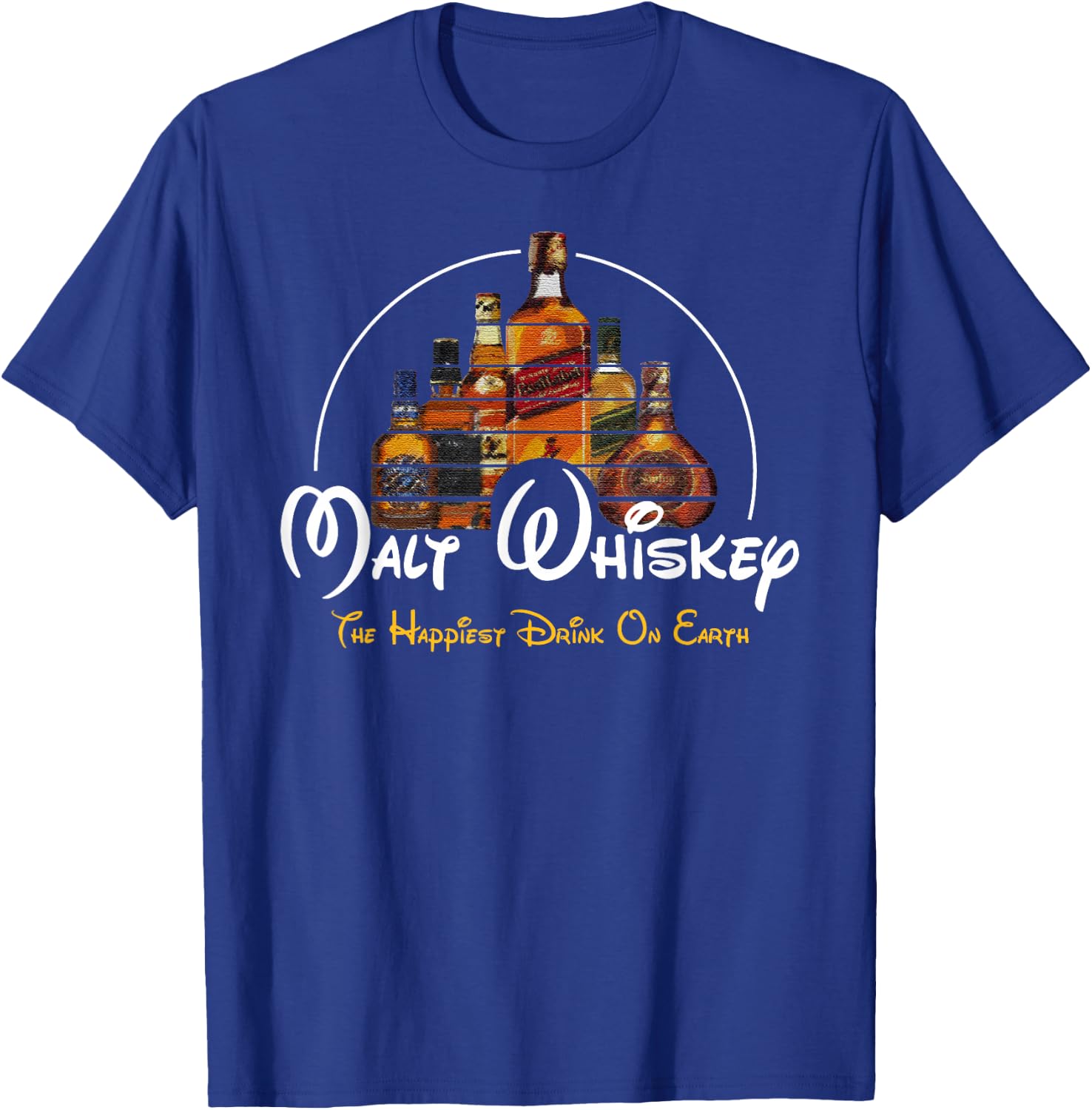 Malt Whiskey Shirt, Happiest Drink Funny Pun Parody T-Shirt - T-Shirt | Royal