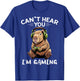 Can't Hear You I'm Gaming Boys Funny Graphic Capybara Gamer T-Shirt - T-Shirt | Royal