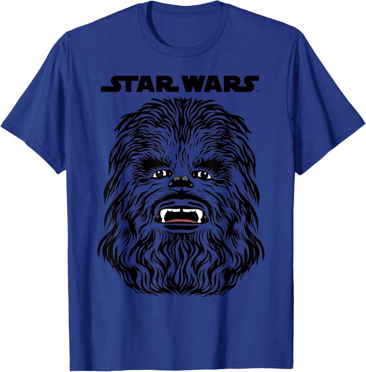 Star Wars Chewbacca Title Logo Big Face Costume Halloween T-Shirt - T-Shirt | Royal