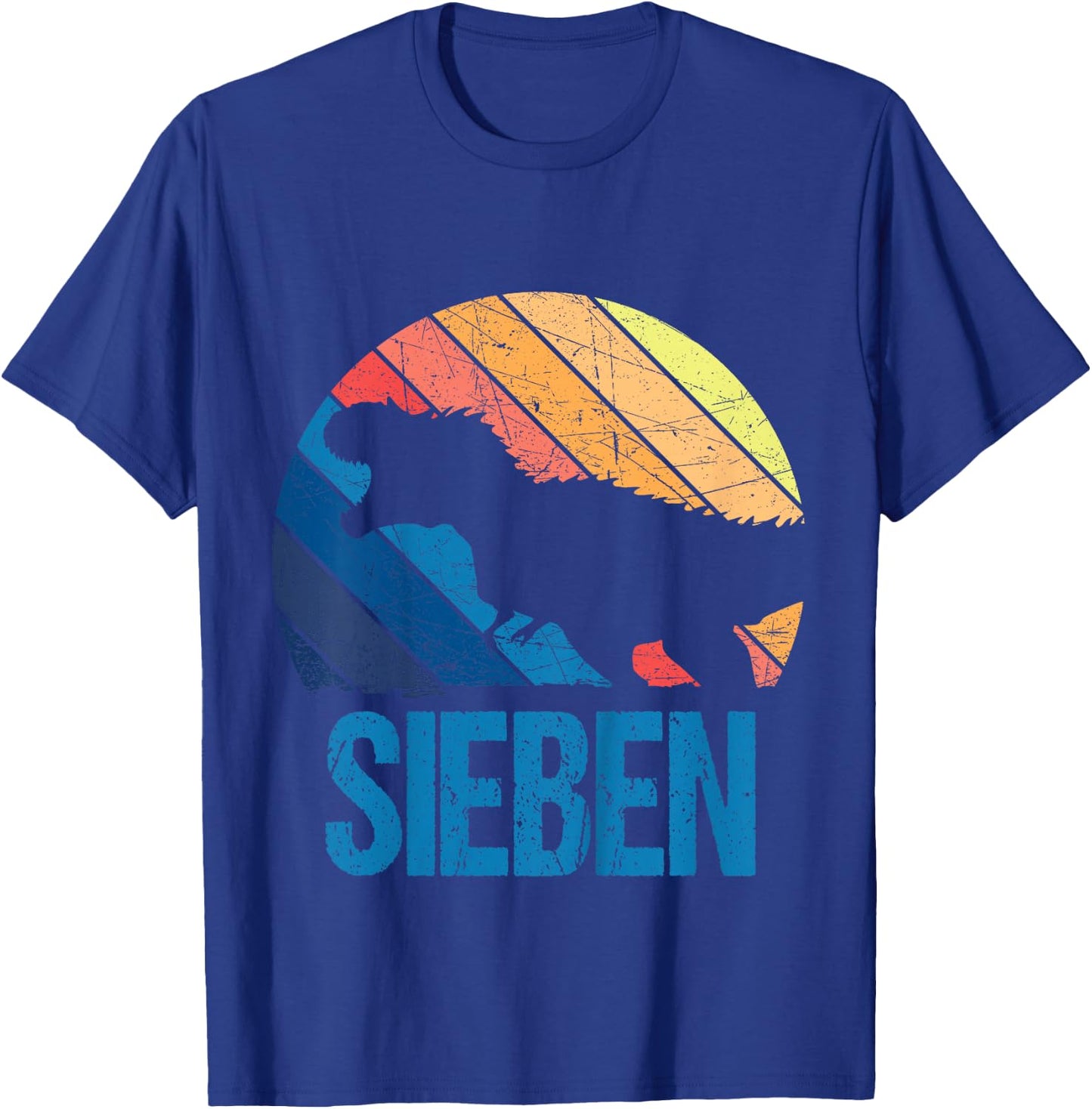 Dino 7 Jahre | Dinosaurier | 7. Geburtstag Junge Dino-Fan T-Shirt - T-Shirt | Royal