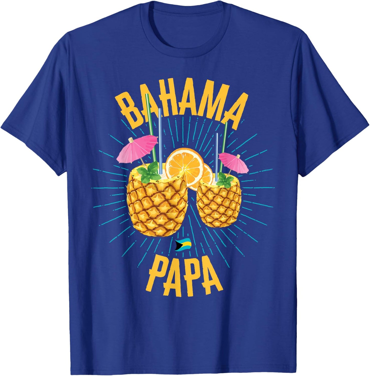 Bahamas Family PaPa Cruise Vacation Beach Bahamian Flag T-Shirt - T-Shirt | Royal