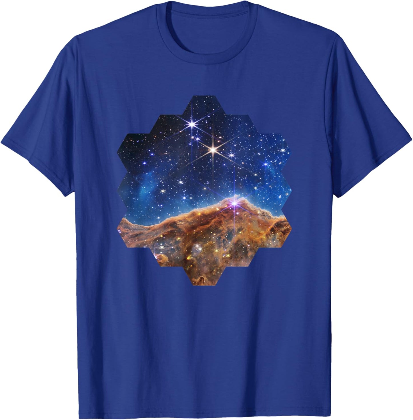 JWST Carina Nebula sechseckige Form von James Webb Spiegel T-Shirt - T-Shirt | Royal