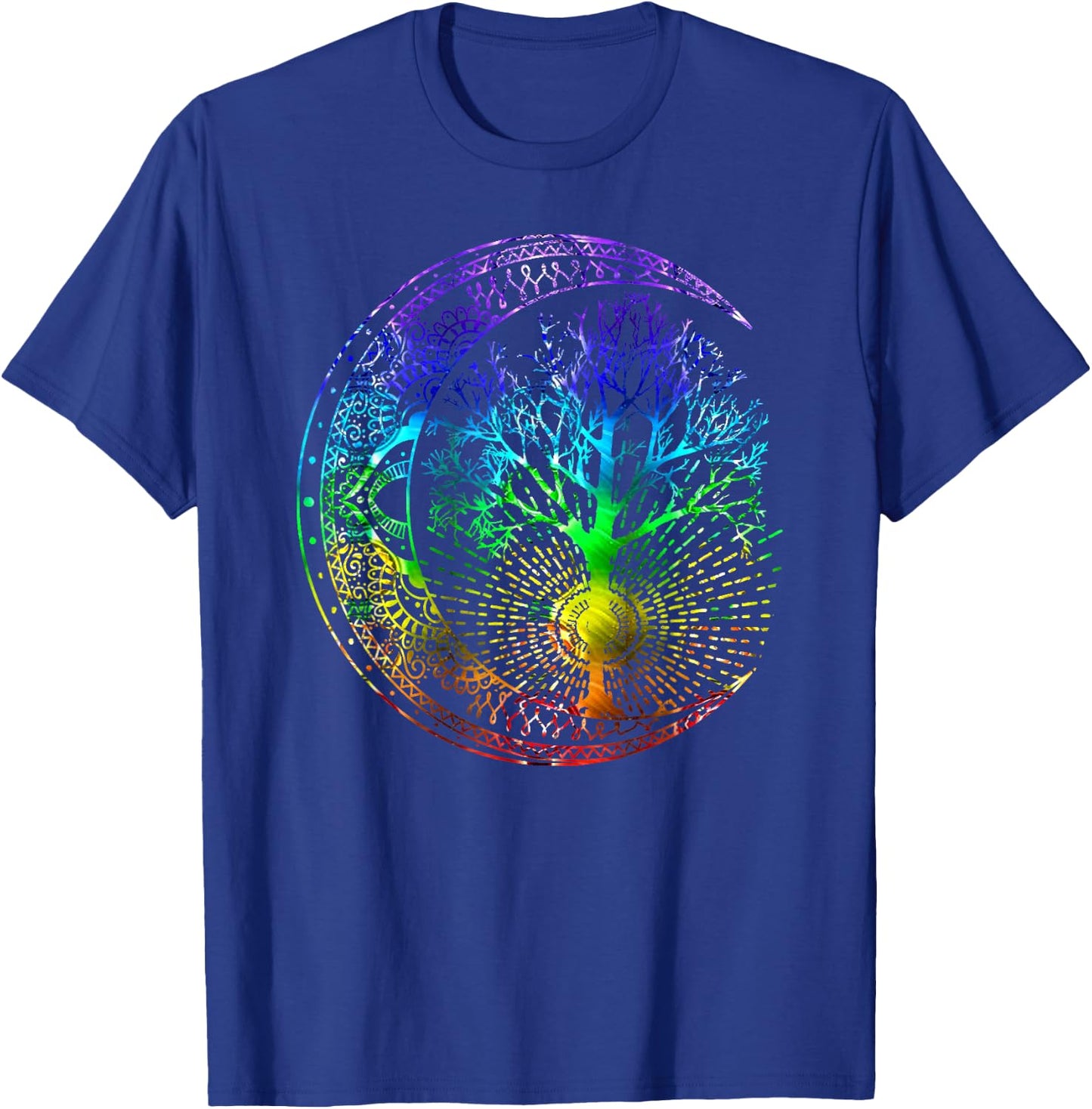 Mandala Moon Chakra Tree of Life T-Shirt - T-Shirt | Royal