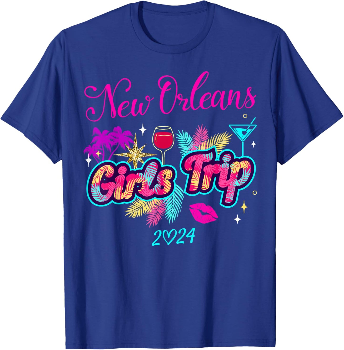 Girls Trip New Orleans 2024 Girls Weekend Birthday Squad T-Shirt - T-Shirt | Royal