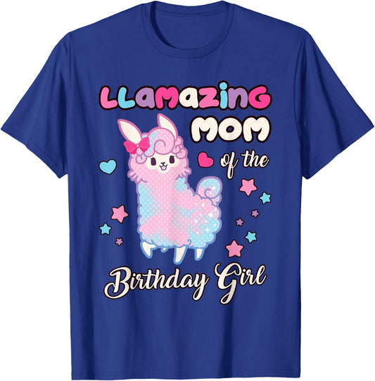 Llama Mom of the Birthday Girl Llamazing Mommy Mother T-Shirt - T-Shirt | Royal