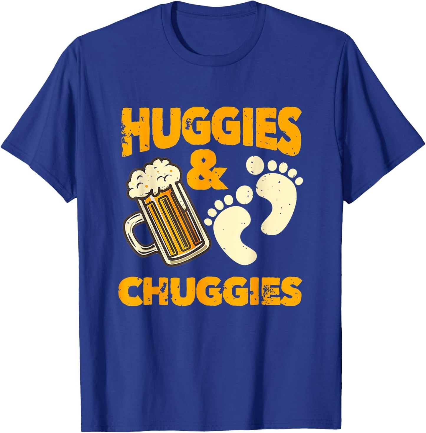 Huggies and Chuggies Funny Future Father Party T-Shirt - T-Shirt | Royal