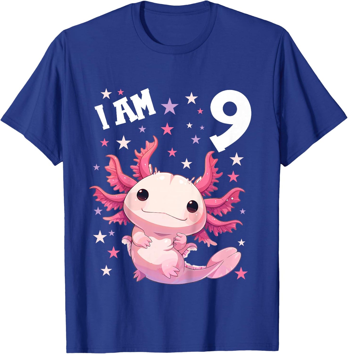 9 Years old 9 birthday Axolotls Boy Girl Axolotl T-Shirt - T-Shirt | Royal