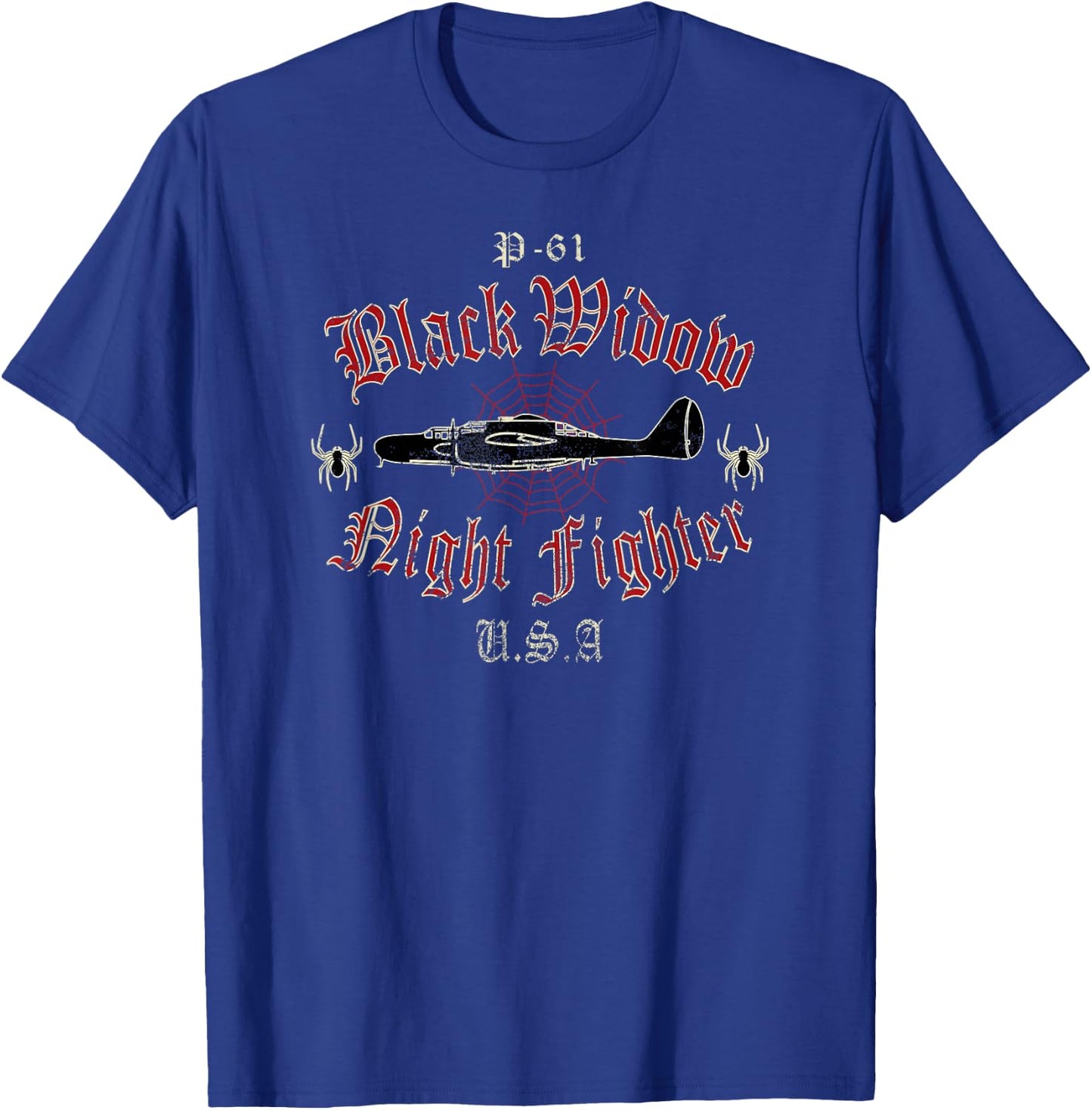 WW2 Fighter Plane Shirts P-61 Black Widow T-Shirt - T-Shirt | Royal