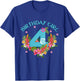 It's My 4th Birthday Floral Flower Hawaii 4 Year Old Girl T-Shirt - T-Shirt | Royal